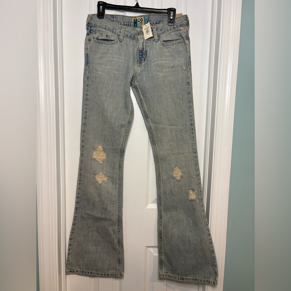 Hollister NWT Women’s Cali Super Flare Low Rise Distressed Y2K VINTAGE Sz 5 Long
